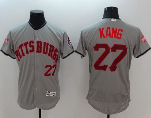 Pirates #27 Jung-ho Kang Grey Fashion Stars & Stripes Flexbase Authentic Stitched MLB Jersey Pirates #27 Jung-ho Kang Grey Fashion Stars & Stripes Flexbase Authentic Stitched MLB Jersey
