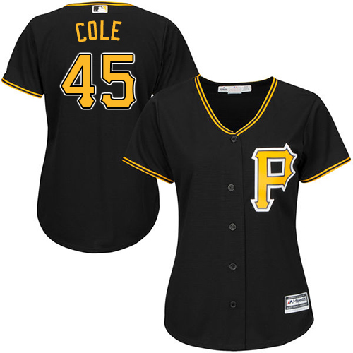 Pirates #45 Gerrit Cole Black Alternate Women's Stitched MLB Jersey Pirates #45 Gerrit Cole Black Alternate Women's Stitched MLB Jersey