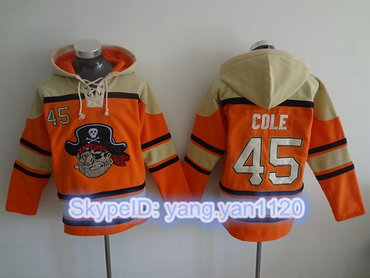 Pirates #45 Gerrit Cole Orange Sawyer Hooded Sweatshirt MLB Hoodie