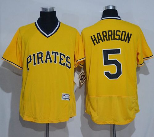Pirates #5 Josh Harrison Gold Flexbase Authentic Collection Cooperstown Stitched MLB Jersey Pirates #5 Josh Harrison Gold Flexbase Authentic Collection Cooperstown Stitched MLB Jersey