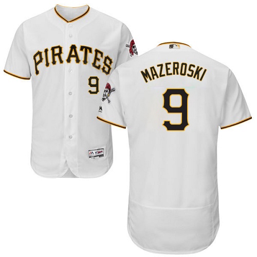 Pirates #9 Bill Mazeroski White Flexbase Authentic Collection Stitched MLB Jersey Pirates #9 Bill Mazeroski White Flexbase Authentic Collection Stitched MLB Jersey