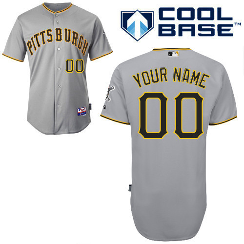 Pirates Grey Customized Men Cool Base Jersey