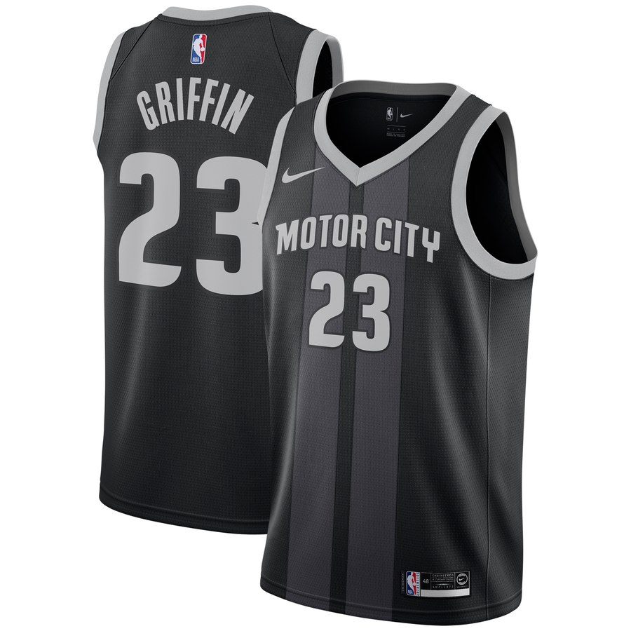 Pistons  #23 Blake Griffin Black City Edition Nike Swingman Jersey