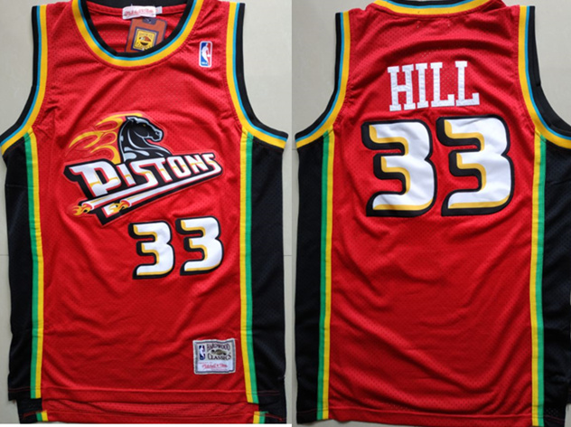 Pistons #33 Grant Hill Red Hardwood Classics Jersey Pistons #33 Grant Hill Red Hardwood Classics Jersey