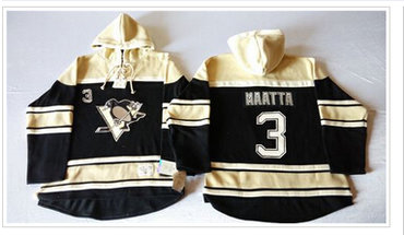 Pittsburgh Penguins #3 Olli Maatta Black Sawyer Hooded Sweatshirt Stitched NHL Jersey