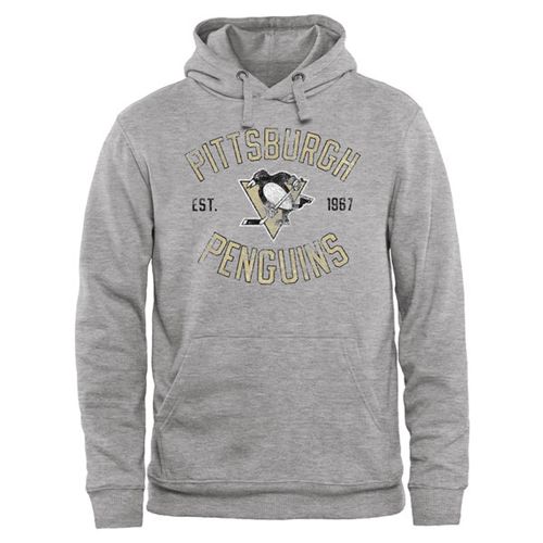 Pittsburgh Penguins Heritage Pullover Hoodie Ash Pittsburgh Penguins Heritage Pullover Hoodie Ash
