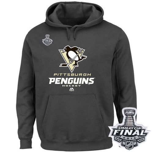 Pittsburgh Penguins Majestic Big & Tall Critical Victory 2016 Stanley Cup Final Patch Pullover Hoodie Gray