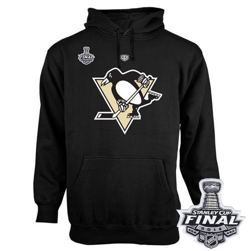 Pittsburgh Penguins Old Time Hockey Big Logo with Crest 2016 Stanley Cup Final Patch Pullover Hoodie Black Pittsburgh Penguins Old Time Hockey Big Logo with Crest 2016 Stanley Cup Final Patch Pullover Hoodie Black