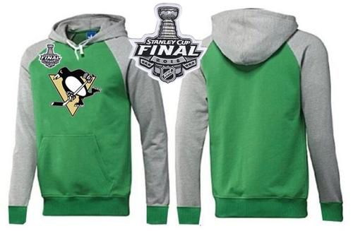 Pittsburgh Penguins Pullover 2016 Stanley Cup Final Patch Hoodie Green & Grey