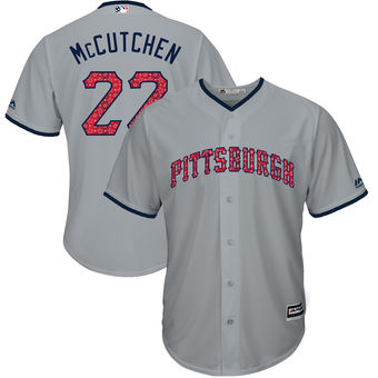 Pittsburgh Pirates Andrew McCutchen Majestic 2017 Stars & Stripes Cool Base Player Jersey - Gray