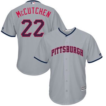 Pittsburgh Pirates Andrew McCutchen Majestic Fashion Stars & Stripes Cool Base Player Jersey - Gray