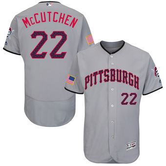 Pittsburgh Pirates Andrew McCutchen Majestic Fashion Stars & Stripes FlexBase Player Jersey - Gray