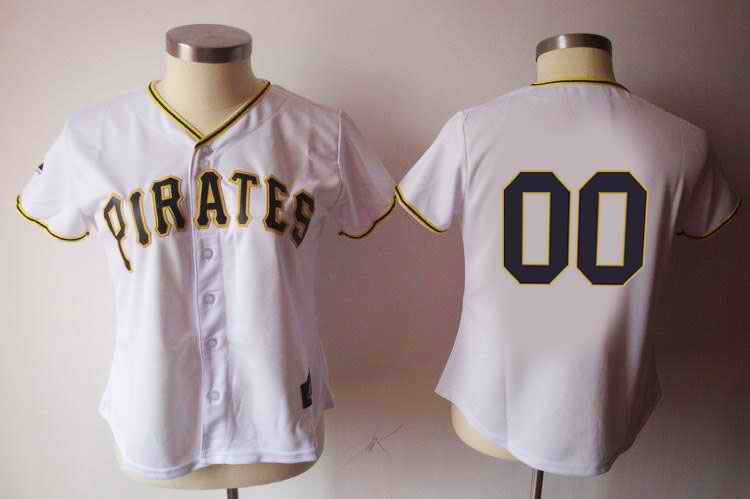 Pittsburgh Pirates Blank White Women Custom Jerseys Pittsburgh Pirates Blank White Women Custom Jerseys