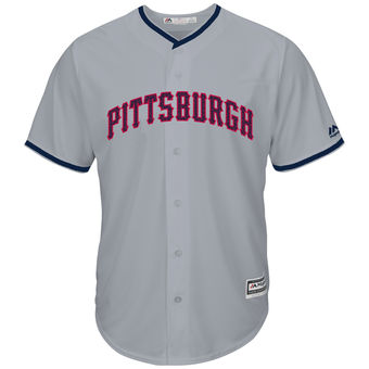 Pittsburgh Pirates Majestic Fashion Stars & Stripes Cool Base Jersey - Gray