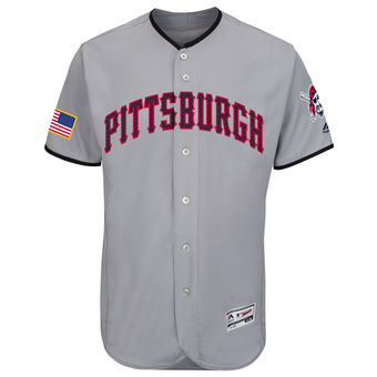 Pittsburgh Pirates Majestic Fashion Stars & Stripes FlexBase Jersey - Gray