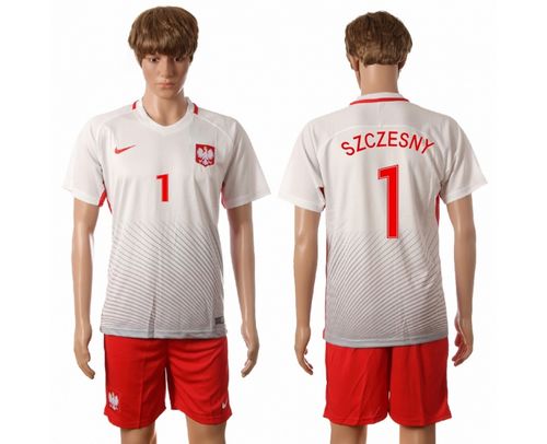 Poland #1 Szczesny Home Soccer Country Jersey Poland #1 Szczesny Home Soccer Country Jersey