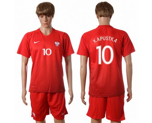Poland #10 Kapustka Away Soccer Country Jersey Poland #10 Kapustka Away Soccer Country Jersey