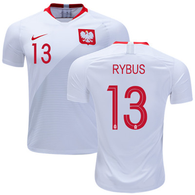 Poland #13 Rybus Home Soccer Country Jersey Poland #13 Rybus Home Soccer Country Jersey