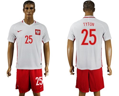 Poland #25 Tyton Home Soccer Country Jersey Poland #25 Tyton Home Soccer Country Jersey