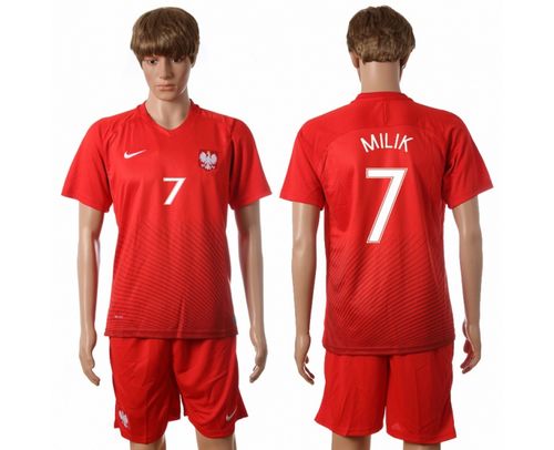 Poland #7 Milik Away Soccer Country Jersey Poland #7 Milik Away Soccer Country Jersey