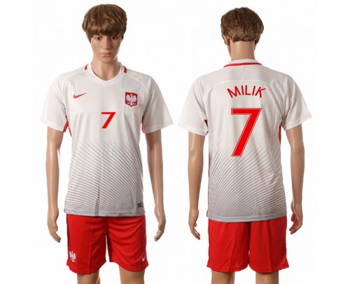 Poland #7 Milik Home Soccer Country Jersey Poland #7 Milik Home Soccer Country Jersey