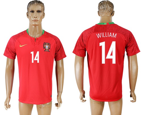 Portugal #14 William Home Soccer Country Jersey Portugal #14 William Home Soccer Country Jersey