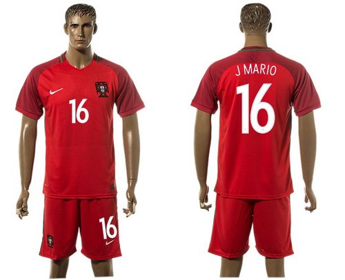 Portugal #16 Jmario Home Soccer Country Jersey Portugal #16 Jmario Home Soccer Country Jersey