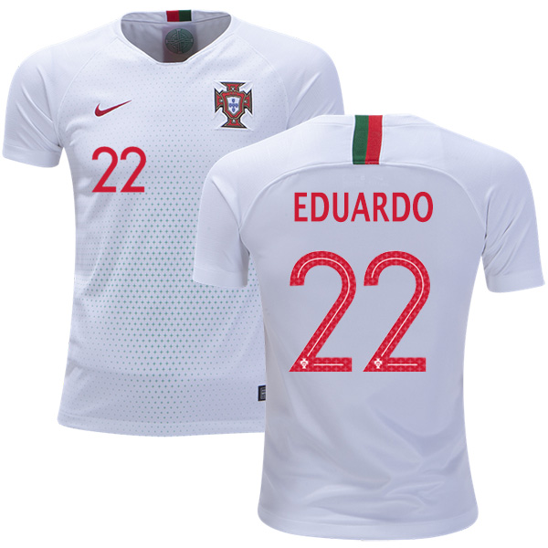 Portugal #22 Eduardo Away Kid Soccer Country Jersey Portugal #22 Eduardo Away Kid Soccer Country Jersey