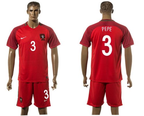 Portugal #3 Pepe Home Soccer Country Jersey Portugal #3 Pepe Home Soccer Country Jersey