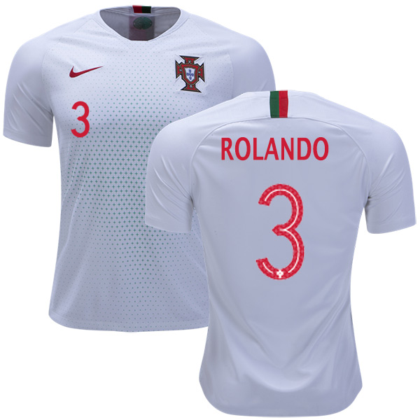 Portugal #3 Rolando Away Soccer Country Jersey Portugal #3 Rolando Away Soccer Country Jersey
