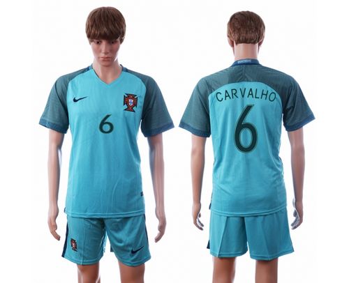 Portugal #6 Carvalho Away Soccer Country Jersey Portugal #6 Carvalho Away Soccer Country Jersey