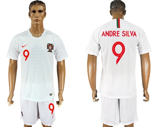 Portugal #9 Andre Silva Away Soccer Country Jersey Portugal #9 Andre Silva Away Soccer Country Jersey