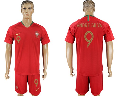 Portugal #9 Andre Silva Home Soccer Country Jersey