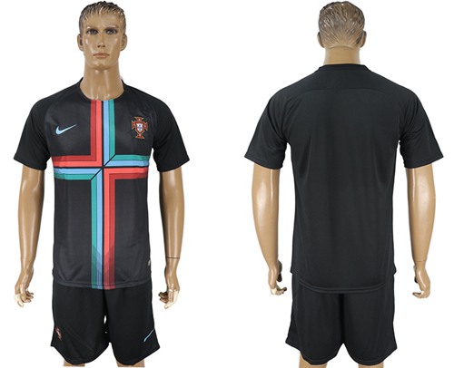 Portugal Blank Black Training Soccer Country Jersey Portugal Blank Black Training Soccer Country Jersey