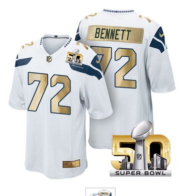 Pre Order Seattle Seahawks Jersey 72 Michael Bennett White Super Bowl 50 Limited Jerseys