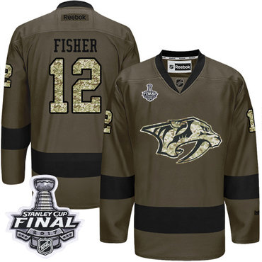 Predators #12 Mike Fisher Green Salute to Service 2017 Stanley Cup Final Patch Stitched NHL Jersey Predators #12 Mike Fisher Green Salute to Service 2017 Stanley Cup Final Patch Stitched NHL Jersey