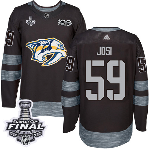 Predators #59 Roman Josi Black 1917-2017 100th Anniversary Stanley Cup Final Patch Stitched NHL Jersey