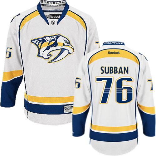 Predators #76 P.K Subban White Road Stitched NHL Jersey Predators #76 P.K Subban White Road Stitched NHL Jersey