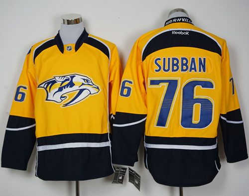 Predators #76 P.K Subban Yellow Home Stitched NHL Jersey Predators #76 P.K Subban Yellow Home Stitched NHL Jersey