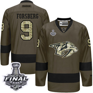 Predators #9 Filip Forsberg Green Salute to Service 2017 Stanley Cup Final Patch Stitched NHL Jersey Predators #9 Filip Forsberg Green Salute to Service 2017 Stanley Cup Final Patch Stitched NHL Jersey