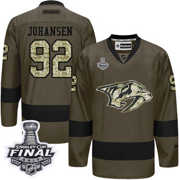 Predators #92 Ryan Johansen Green Salute to Service 2017 Stanley Cup Final Patch Stitched NHL Jersey Predators #92 Ryan Johansen Green Salute to Service 2017 Stanley Cup Final Patch Stitched NHL Jersey