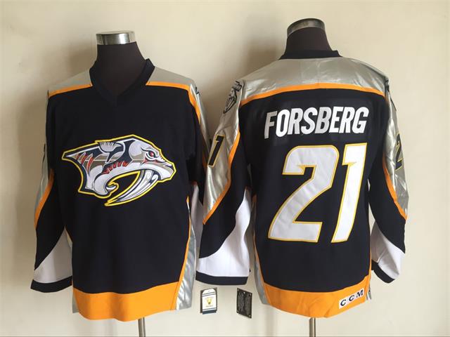 Predators 21 Peter Forsberg Black CCM Jersey Predators 21 Peter Forsberg Black CCM Jersey