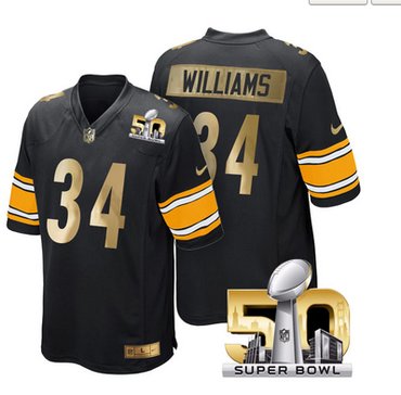 Pro Order Pittsburgh Steelers Jersey 34 DeAngelo Williams Black Super Bowl 50 Limited Jerseys