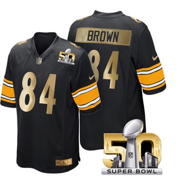 Pro Order Pittsburgh Steelers Jersey 84 Antonio Brown Black Super Bowl 50 Limited Jerseys
