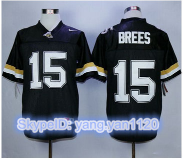 Purdue Boilermakers #15 Drew Brees Black Stitched NCAA Jersey