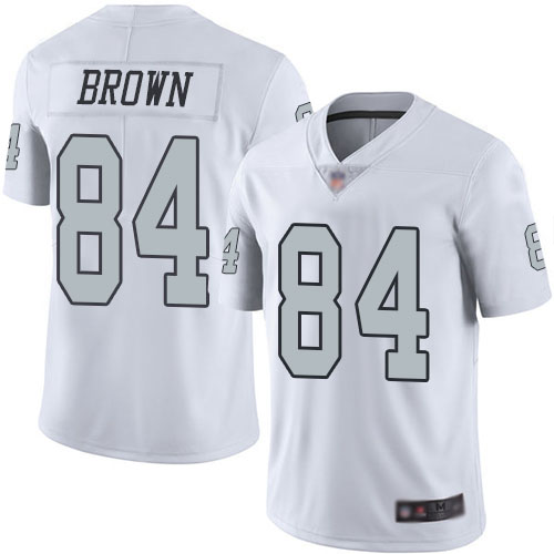 Raiders #84 Antonio Brown White Men's Stitched Football Limited Rush Jersey Raiders #84 Antonio Brown White Men's Stitched Football Limited Rush Jersey