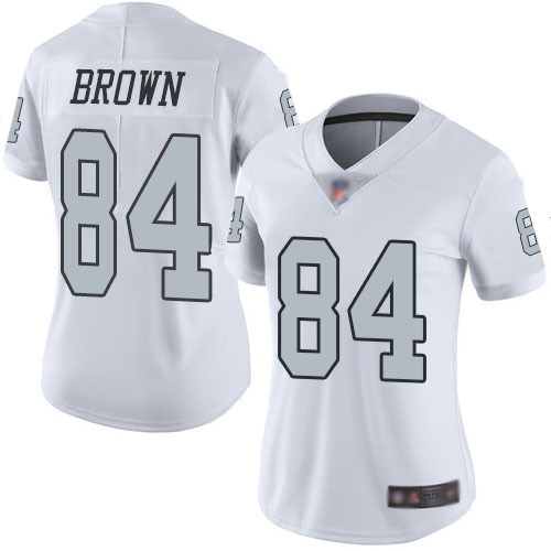 Raiders #84 Antonio Brown White Women's Stitched Football Limited Rush Jersey Raiders #84 Antonio Brown White Women's Stitched Football Limited Rush Jersey