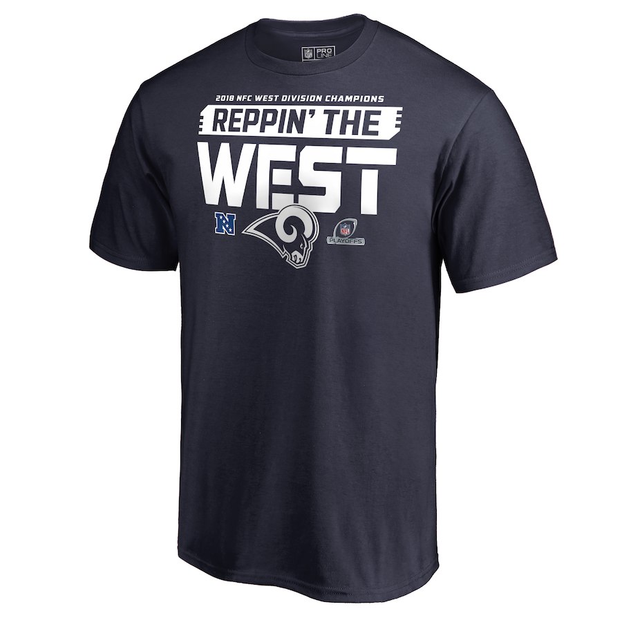 Rams Navy 2018 NFL Playoffs Reppin' The West Men's T-Shirt Rams Navy 2018 NFL Playoffs Reppin' The West Men's T-Shirt