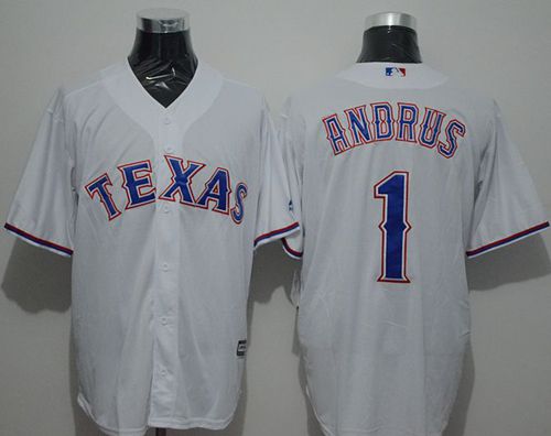 Rangers #1 Elvis Andrus White New Cool Base Stitched MLB Jersey Rangers #1 Elvis Andrus White New Cool Base Stitched MLB Jersey