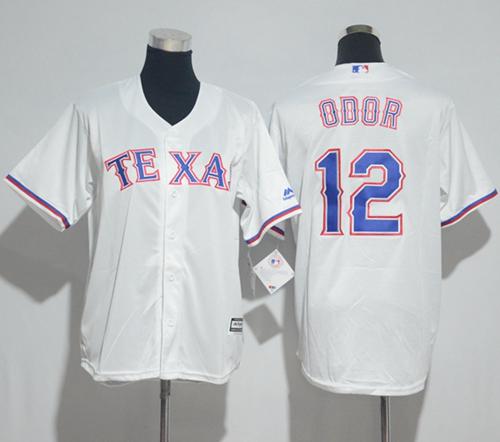 Rangers #12 Rougned Odor White Cool Base Stitched Youth MLB Jersey Rangers #12 Rougned Odor White Cool Base Stitched Youth MLB Jersey